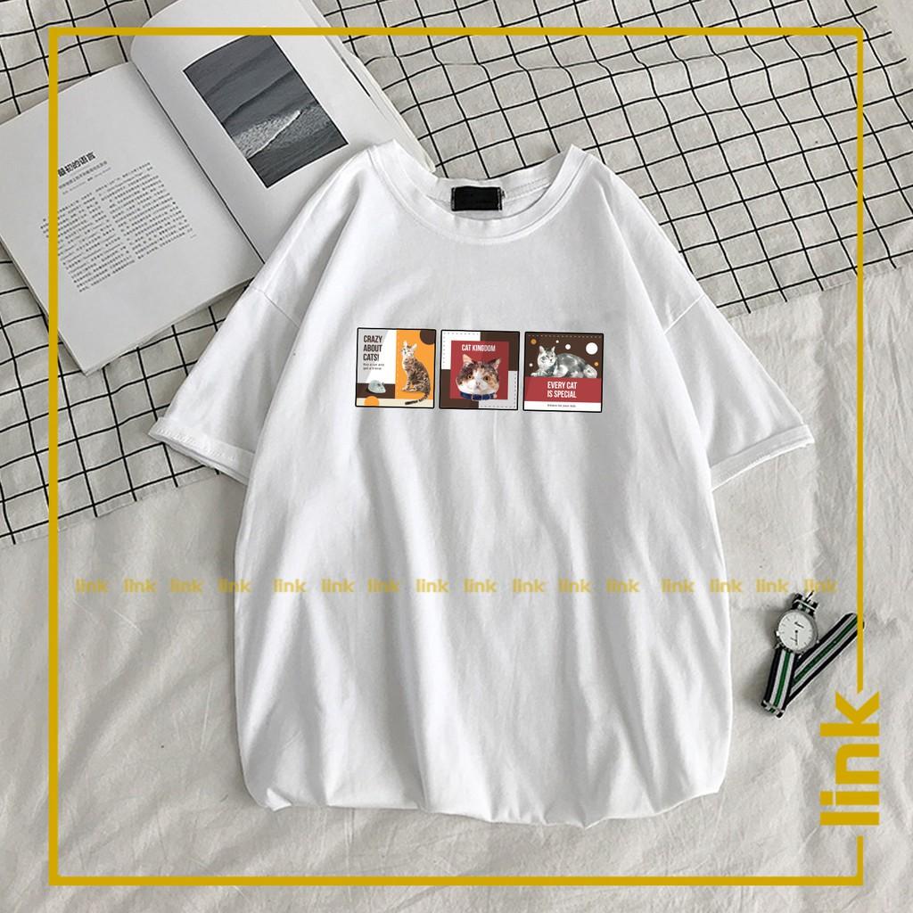 Áo thun tay lỡ CAT DREAM cute trước ngực unisex