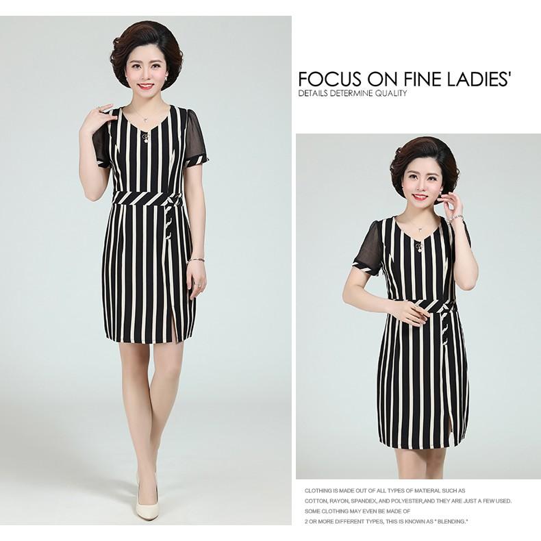 DRESS71-ĐẦM SỌC SUÔNG TAY NGẮN S-6XL