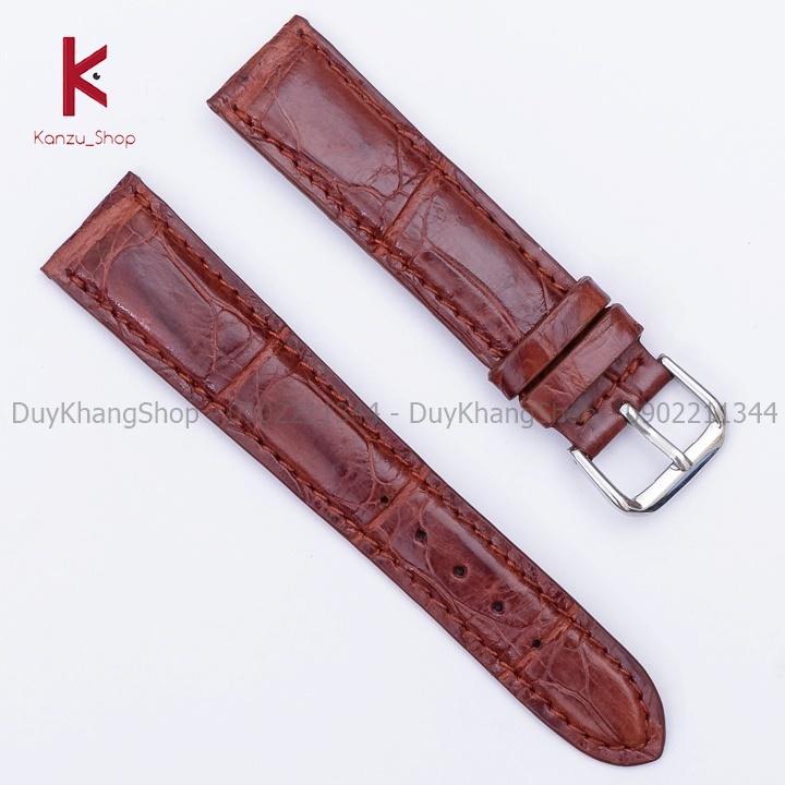 Dây đồng hồ da cá sấu thật handmade 18mm 20mm 22mm