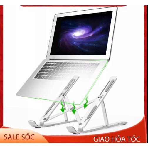 Giá Đỡ Lap- Macbook, Ipad Gấp Gọn Kệ kê máy tính, nhôm và nhựa ABS, Điều Chỉnh Được Độ Cao, thiết bị học trực tuyến