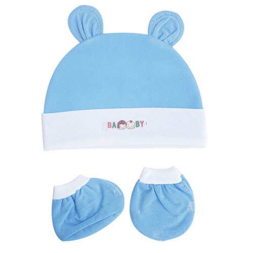 Set 5 bộ nón và vớ đủ màu tai thỏ 100% cotton(5 vớ tay, 5 vớ chân, 5 nón) giao màu ngẫu nhiên