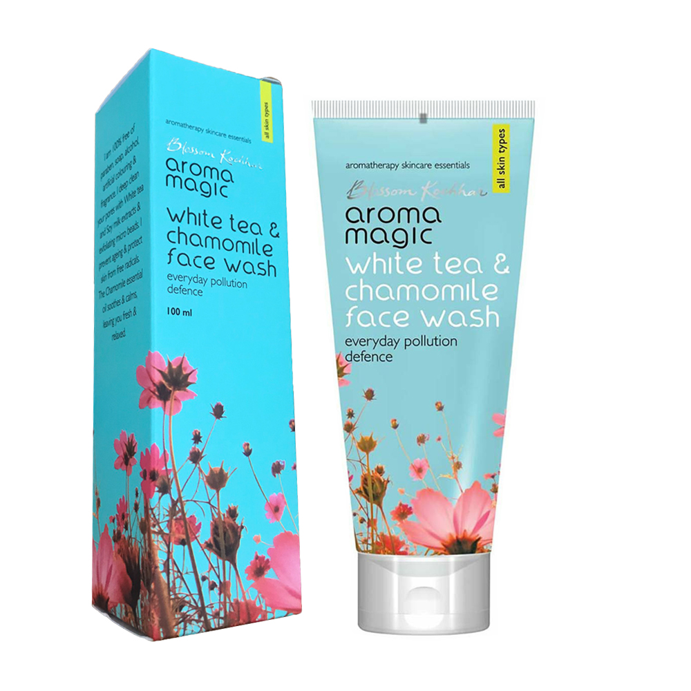 Combo Sữa rửa mặt và Kem dưỡng ẩm Aroma Magic(Sữa rửa mặt Trà trắng hoa cúc La mã White Tea &amp; Chamomile Face Wash 100ml và Kem dưỡng ẩm tinh dầu xô thơm Clary Sage Moisturising Lotion 100ml)