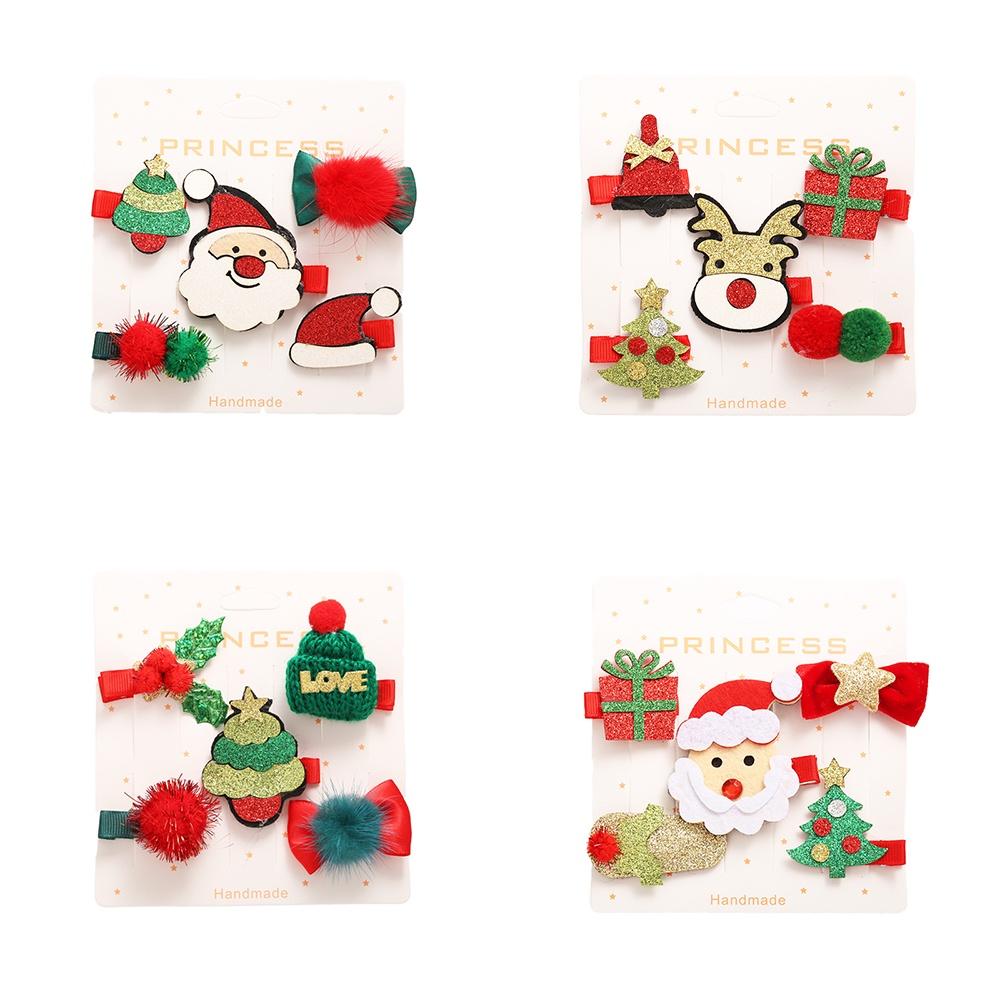 Set 5 kẹp tóc quà noel cho bé siêu đẹp cho bé trong mùa giáng sinh. Combo 5 kẹp tóc