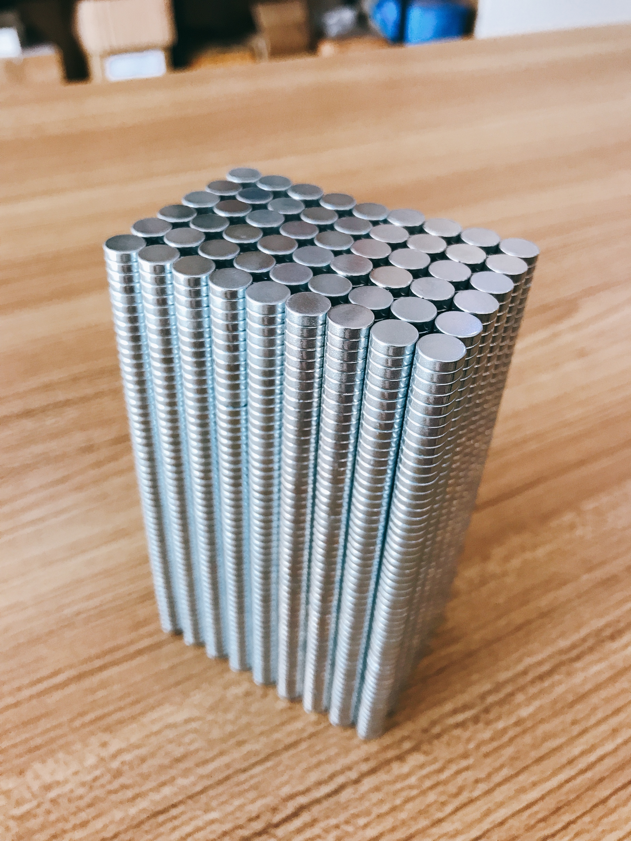 100 Viên Nam Châm Đất Hiếm Loại Tròn 7x2mm Mạ Kẽm Lực Từ N35 Cực Mạnh