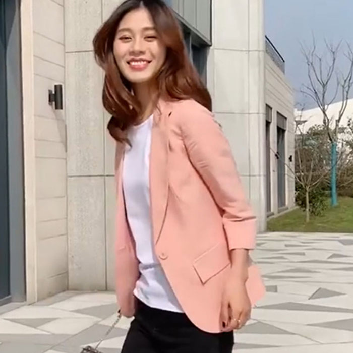 Áo vest blazer linen nữ dáng lửng ve ngóc tay lỡ trẻ trung ArcticHunter