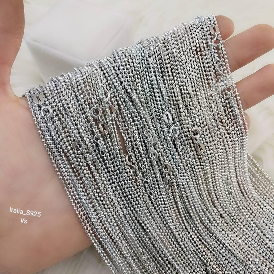 Dây chuyền nữ bạc đẹp kiểu bi tràng hạt xinh xắn,phụ kiện trang sức,vàng bạc an chi