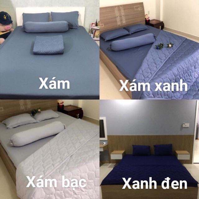 Bô drap ga thun lạnh trơn chất thun Hàn Quốc đẹp, mát