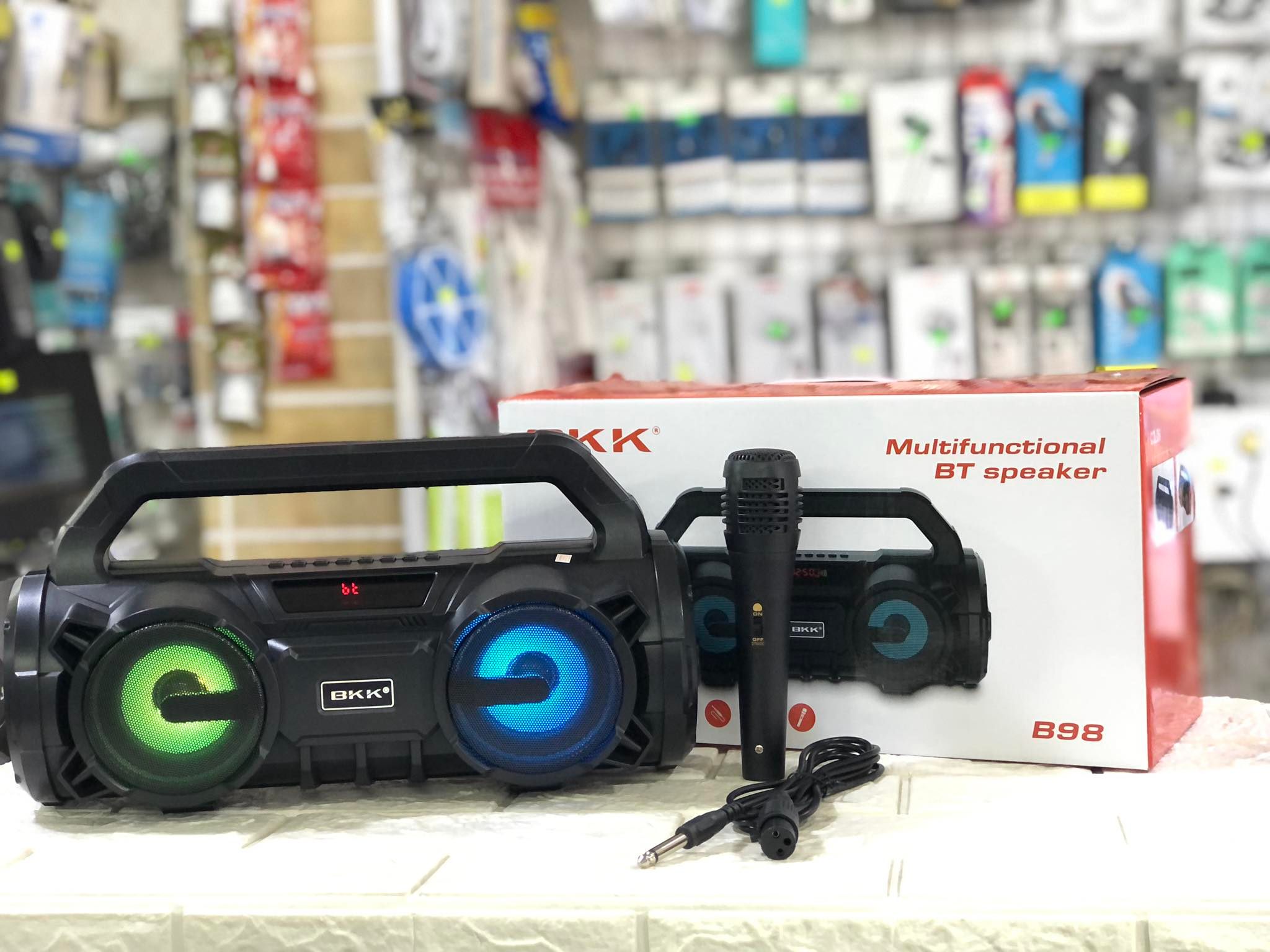 LOA BLUETOOTH KARAOKE BKK B98 ÂM THANH HAY, TẶNG KÈM MICRO CÓ DÂY - HÀNG CHÍNH HÃNG