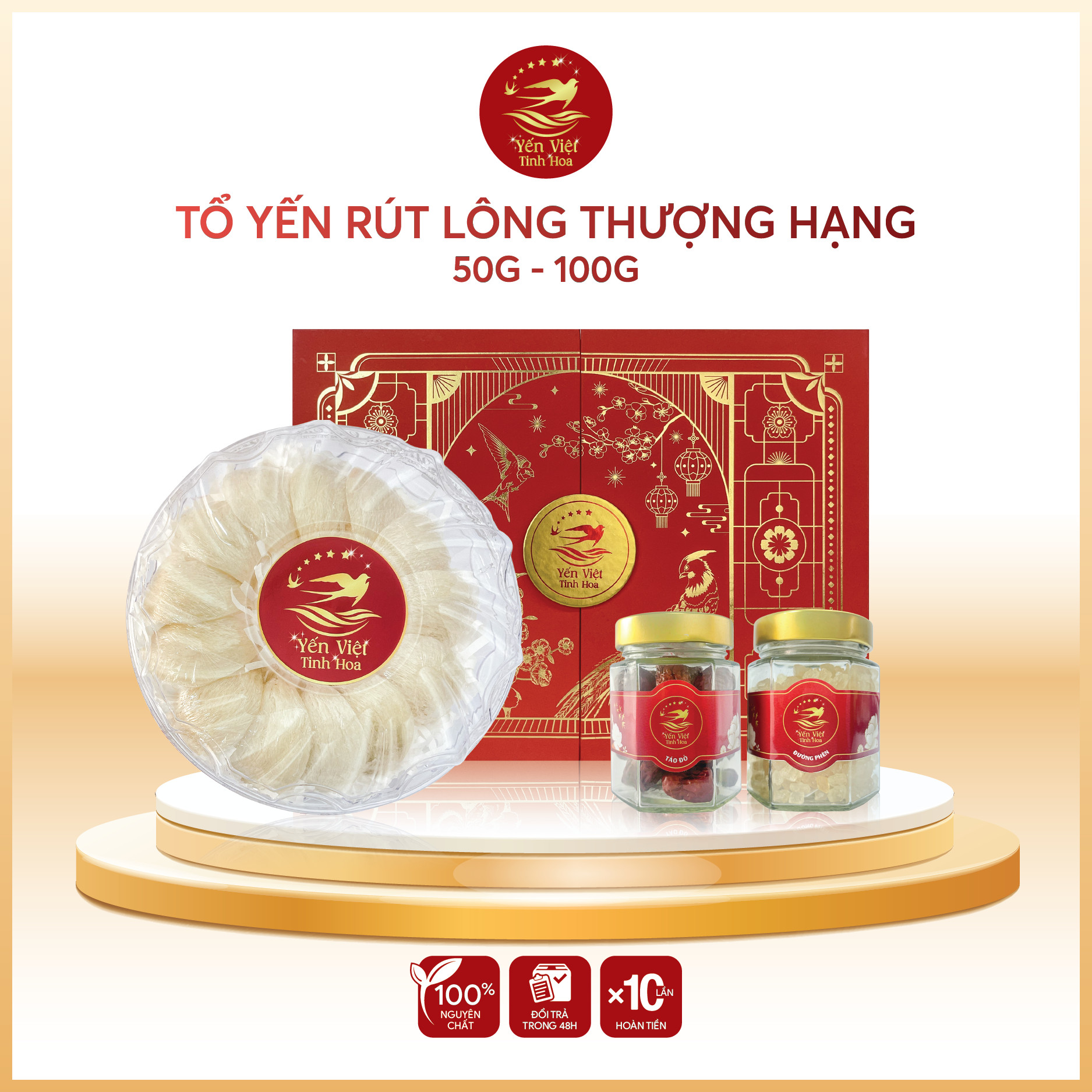 Tổ yến rút lông thượng hạng 100 gram Yến Việt Tinh Hoa  - Hàng chính hãng