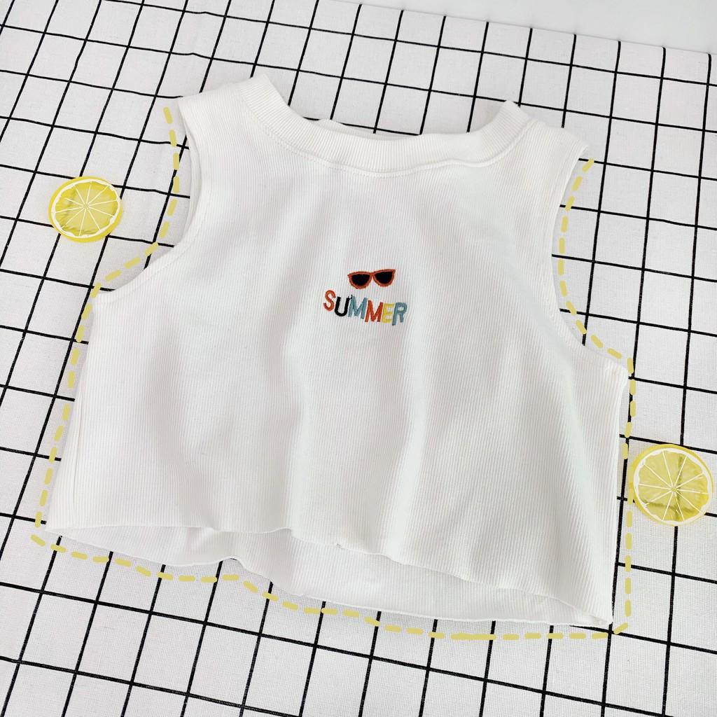 Áo Croptop Thêu SUMMER Ulzzang (3 Màu