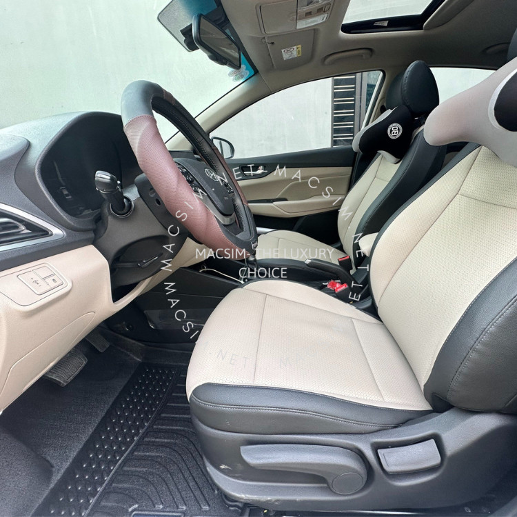 Hàng loại 2 Thảm lót sàn xe ô tô Hyundai Accent 2017- nay Nhãn hiệu Macsim chất liệu nhựa TPE màu đen