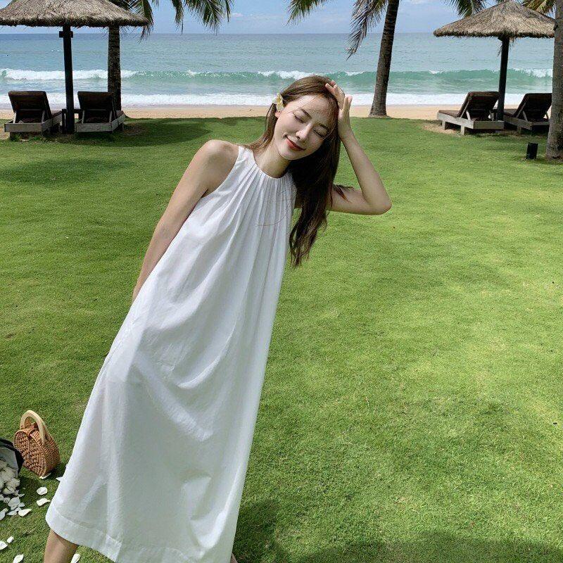 ĐẦM SUÔNG FORM RỘNG CỔ XẾP LI