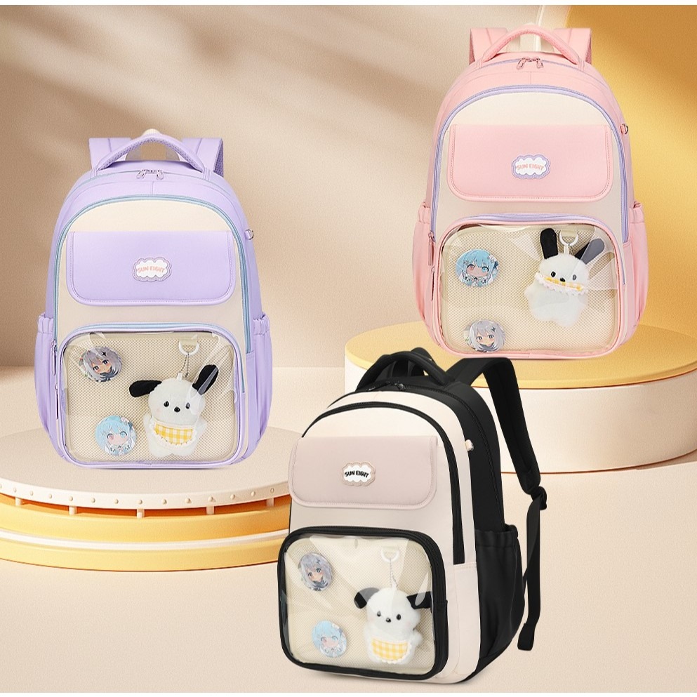 SUN EIGHT - 90361 Balo học sinh Cấp 1 siêu nhẹ, chống gù, chống thấm nước, balo học sinh tiểu học chính hãng