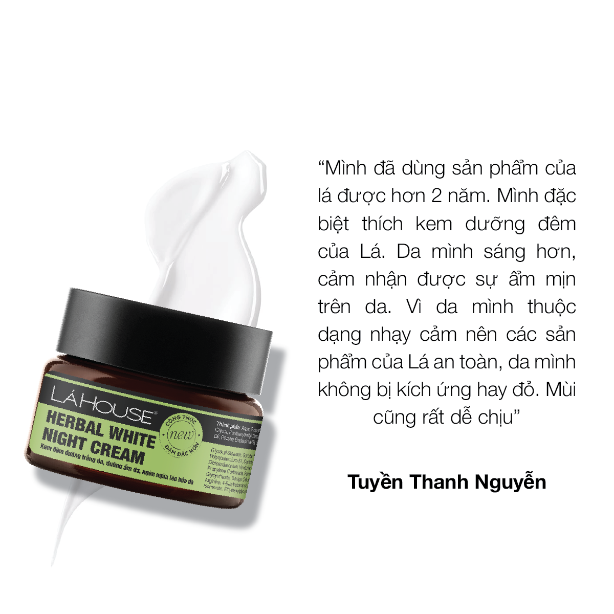Kem đêm dưỡng trắng da Lá House Herbal White Night Cream 10ml/30ml
