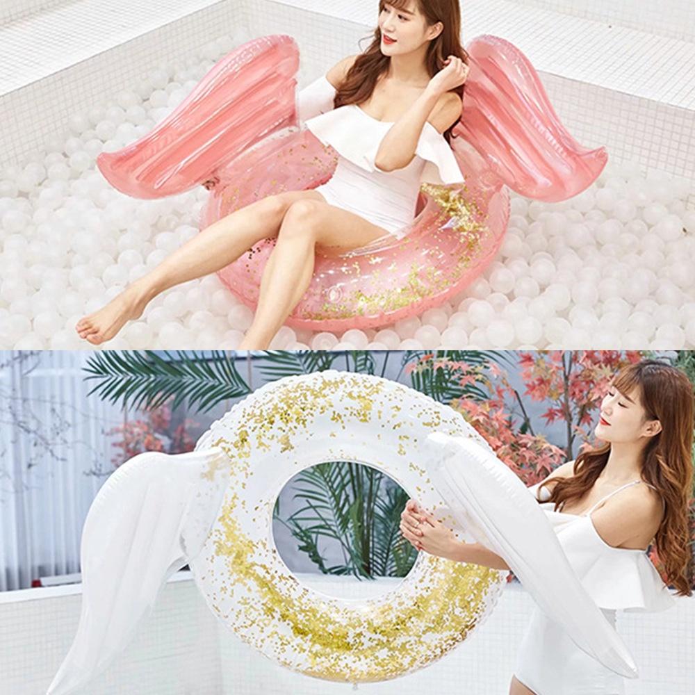 Phao bơm hơi khổng lồ cho người lớn Đồ chơi tiệc bể bơi màu xanh lá cây Góc cánh Vòng đi trên nệm hơi Vòng bơi Boia