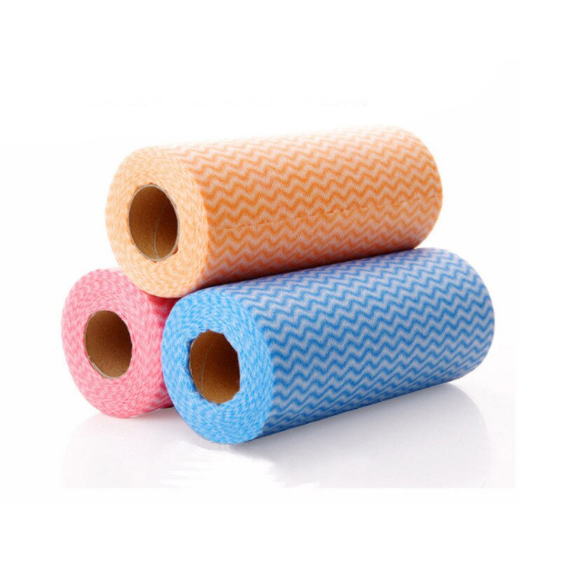 Cuộn 50 Khăn Lau Đa Năng Homeeasy Bằng Vải Không Dệt Nhiều Màu Sắc, Dễ Dàng Chùi Rửa Vệ Sinh Vết Bẩn