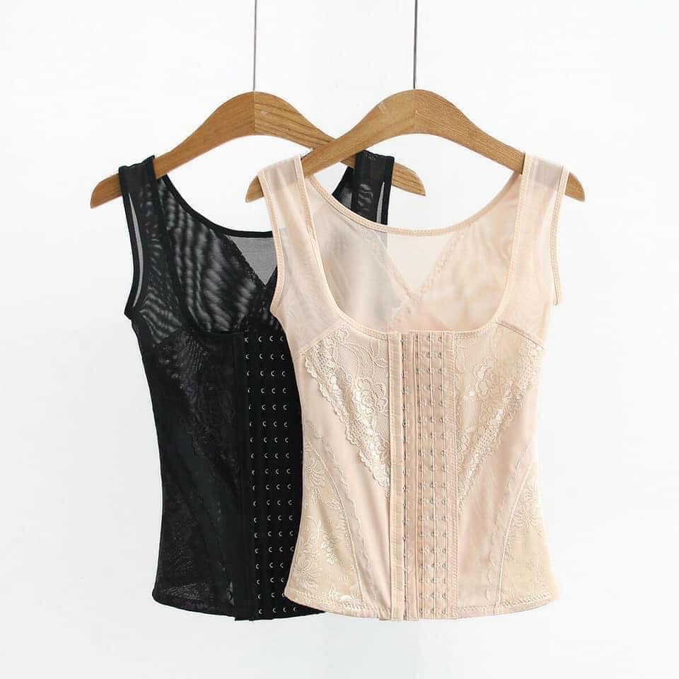 Áo Ren Định Hình Nửa Người 3 Móc Cài Giảm Mỡ Bụng Theo Ý