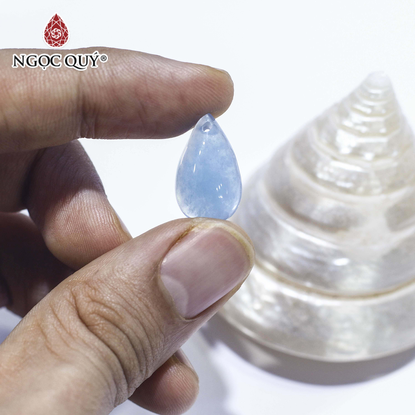 Mặt dây chuyền đá aquamarine mệnh thủy, mộc - Ngọc Quý Gemstones