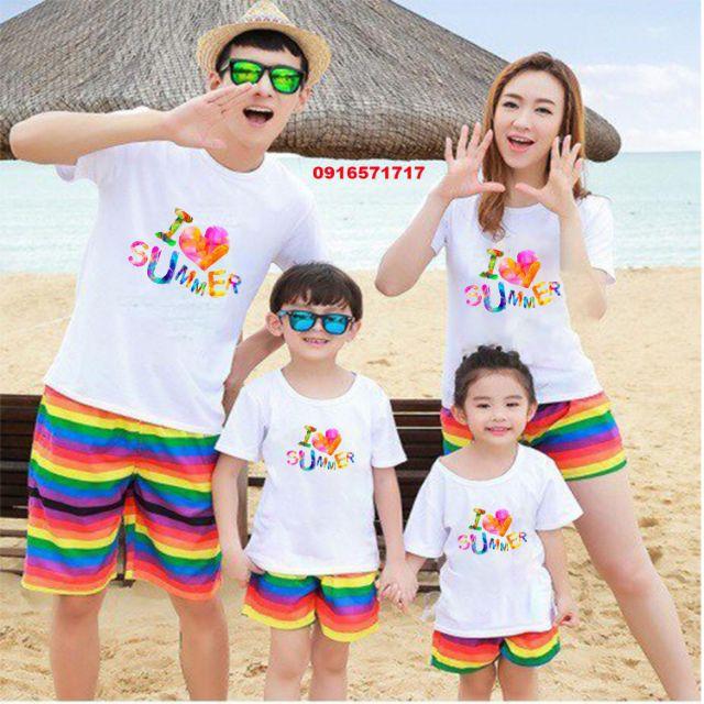 Đồ đôi đi biển dành cho gia đình- giá 1 bộ luôn quần và áo
