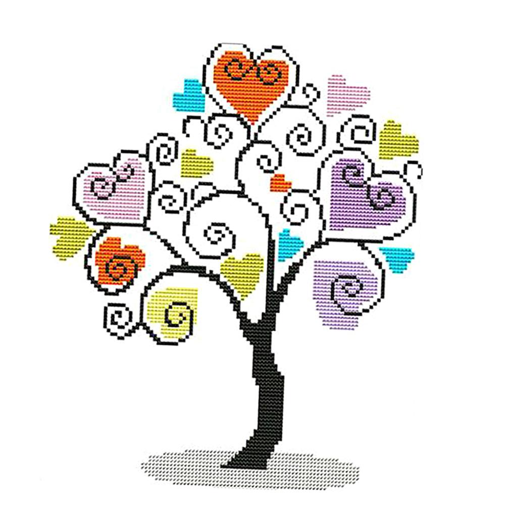 The Giving Tree Stamped Cross Stitch Kit DIY Handmade Needlework for Beginners Kids Adults