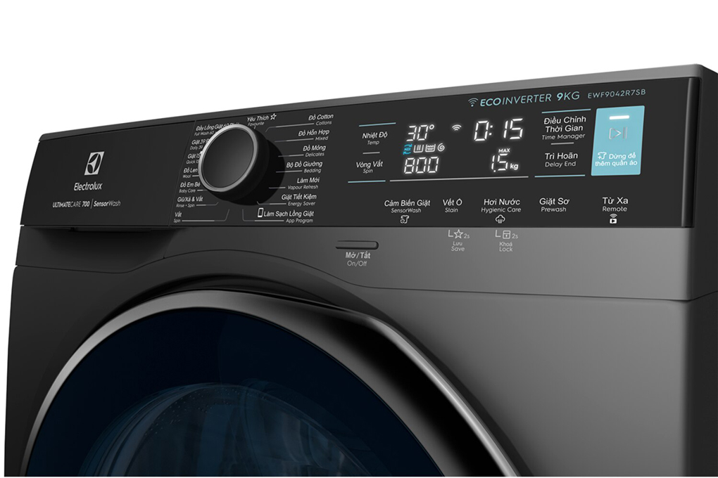Máy giặt Electrolux Inverter 9 kg EWF9042R7SB lồng ngang - Hàng chính hãng - Giao tại Hà Nội và 1 số tỉnh toàn quốc