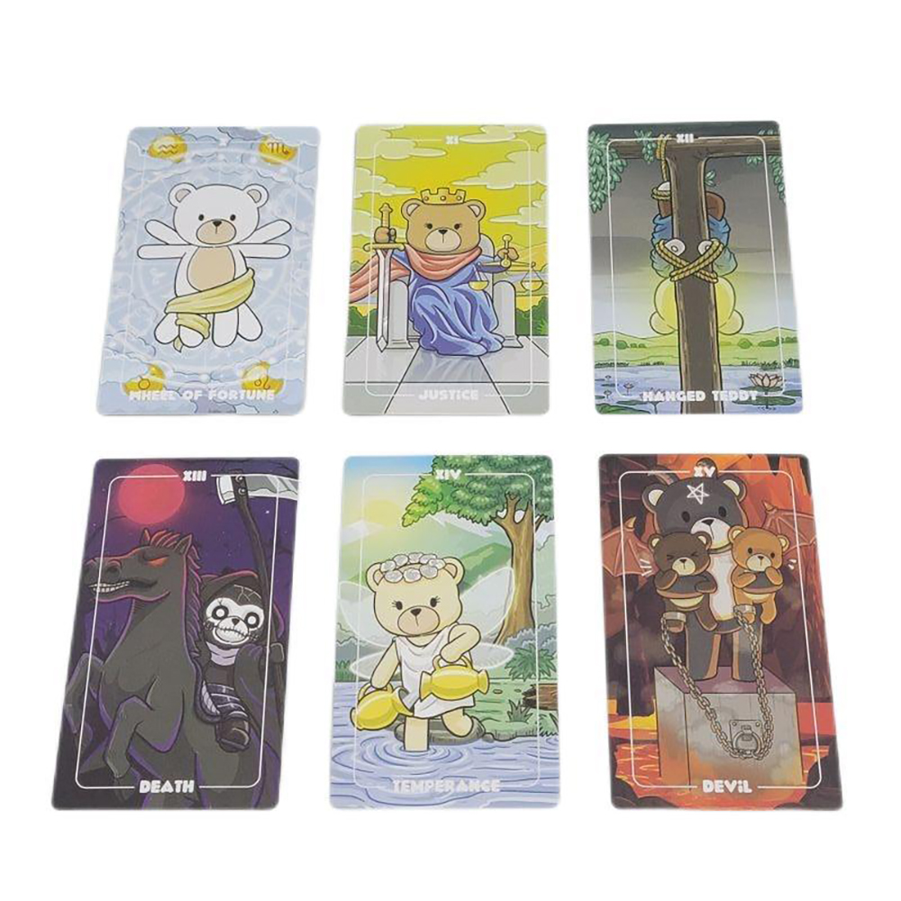 Bộ Bài The Teddy Tarot 78 Lá Bài 7x12 Cm Tặng Đá Thanh Tẩy