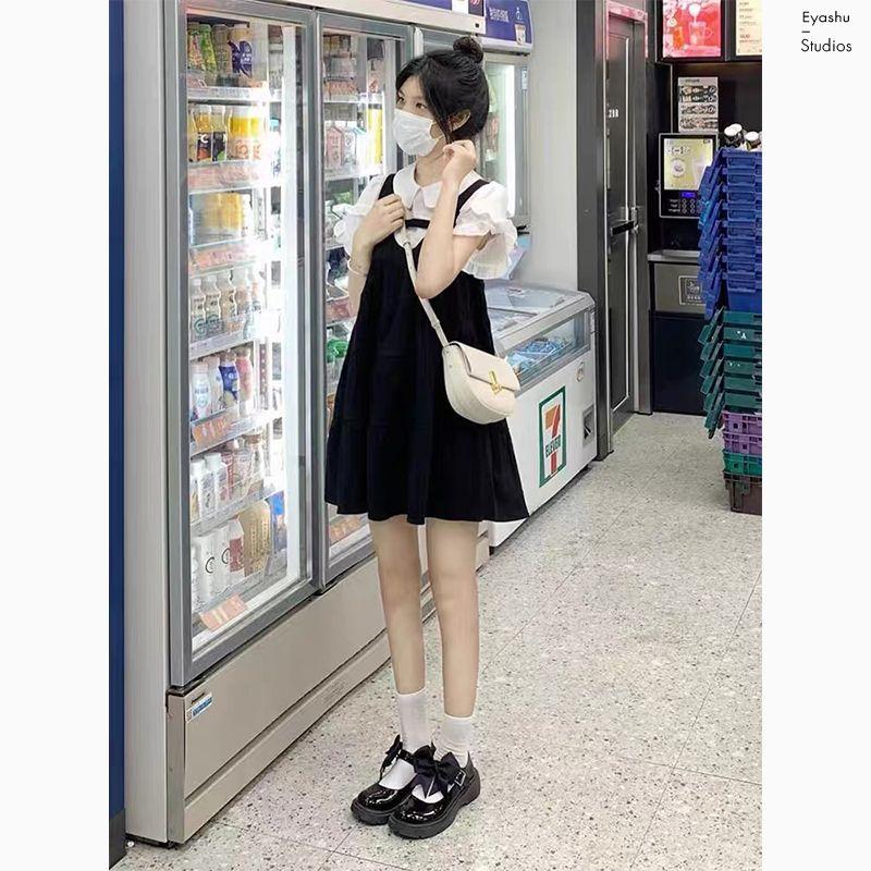 DONGSHOP Sen sữa ngọt ngào phong cách thiếu nữ nghệ thuật sinh tiên sữa fufu người đàn ông nhỏ màu cam trà nghỉ cao cấp váy