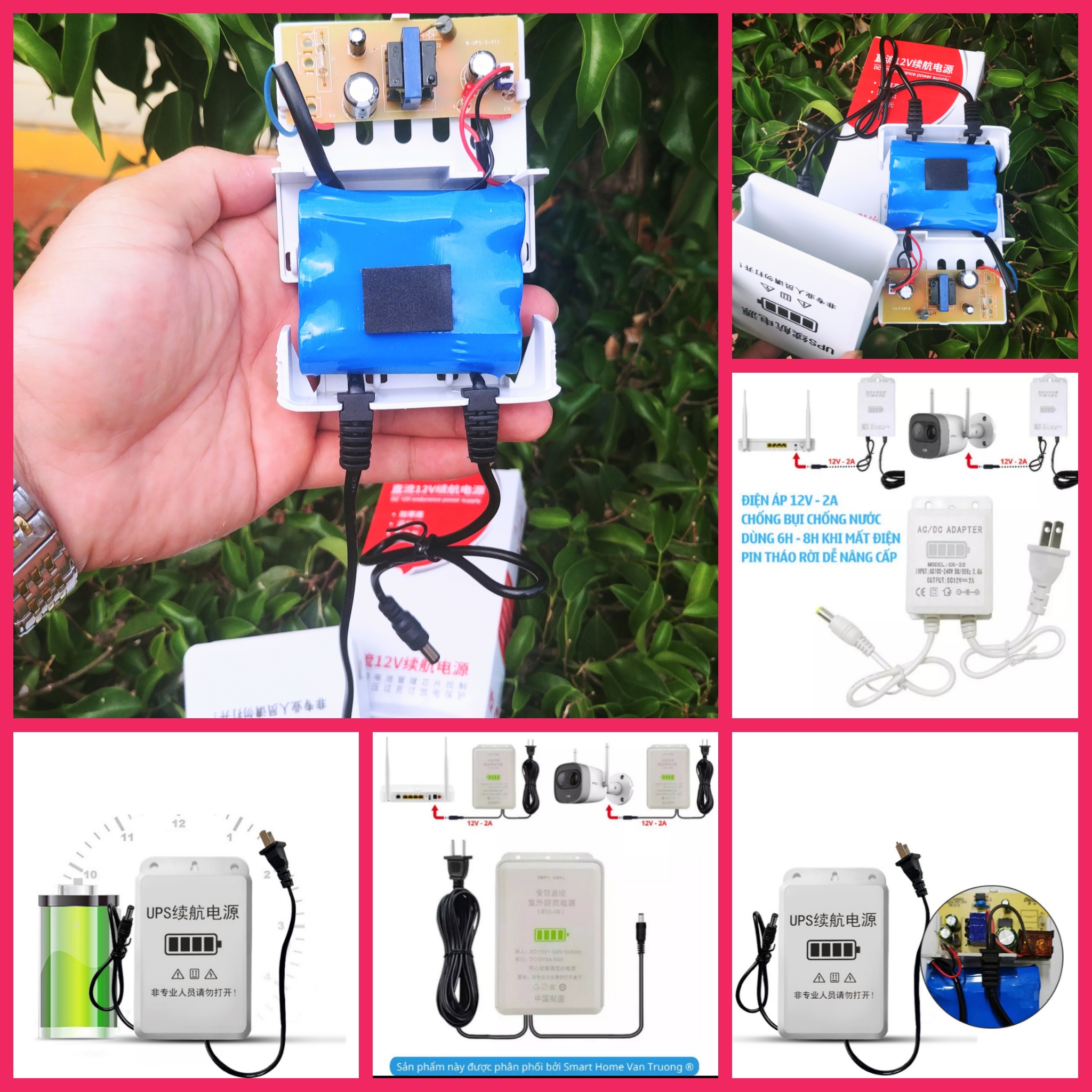 NGUỒN TÍCH ĐIỆN LƯU TRỮ ĐIỆN DỰ PHÒNG MẤT ĐIỆN WIFI KAMERA TỰ ĐỘNG SẠC