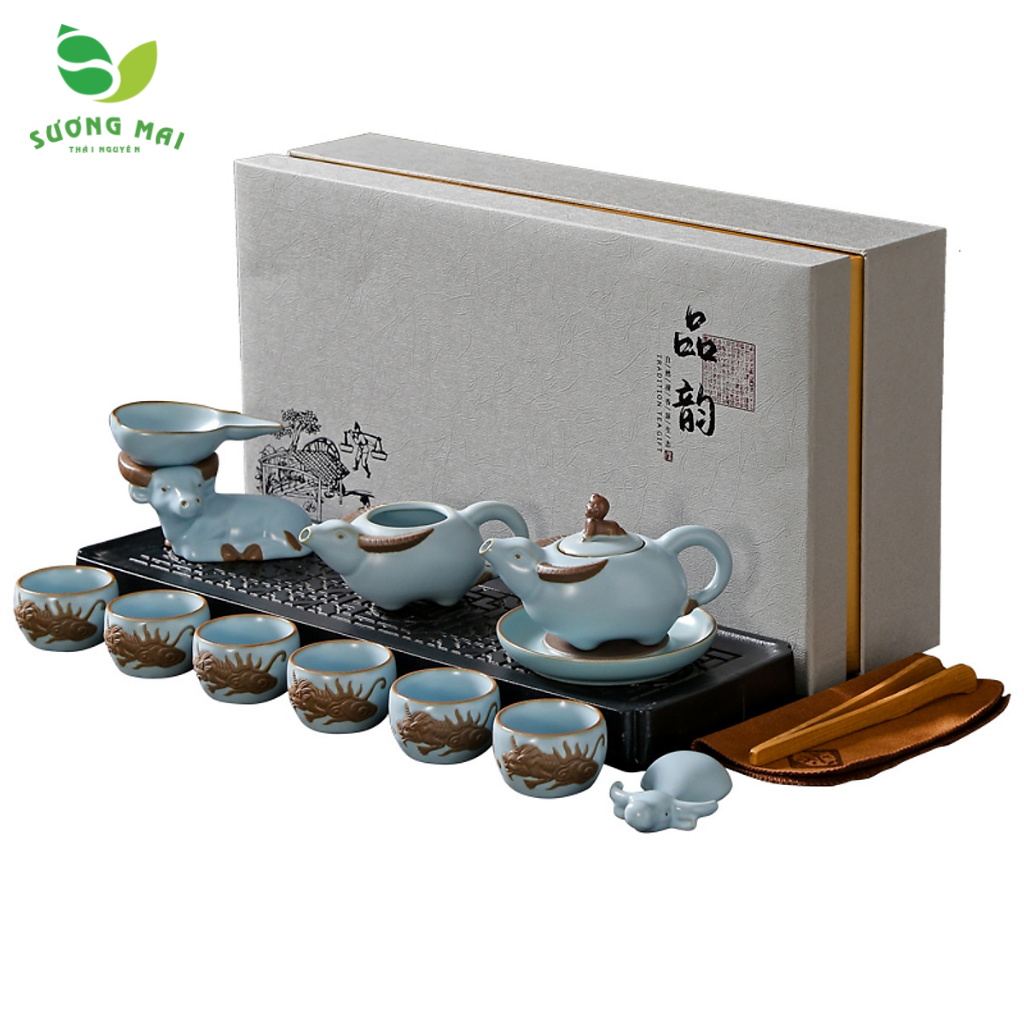 Bộ ấm chén pha trà Tân Sửu 9 món