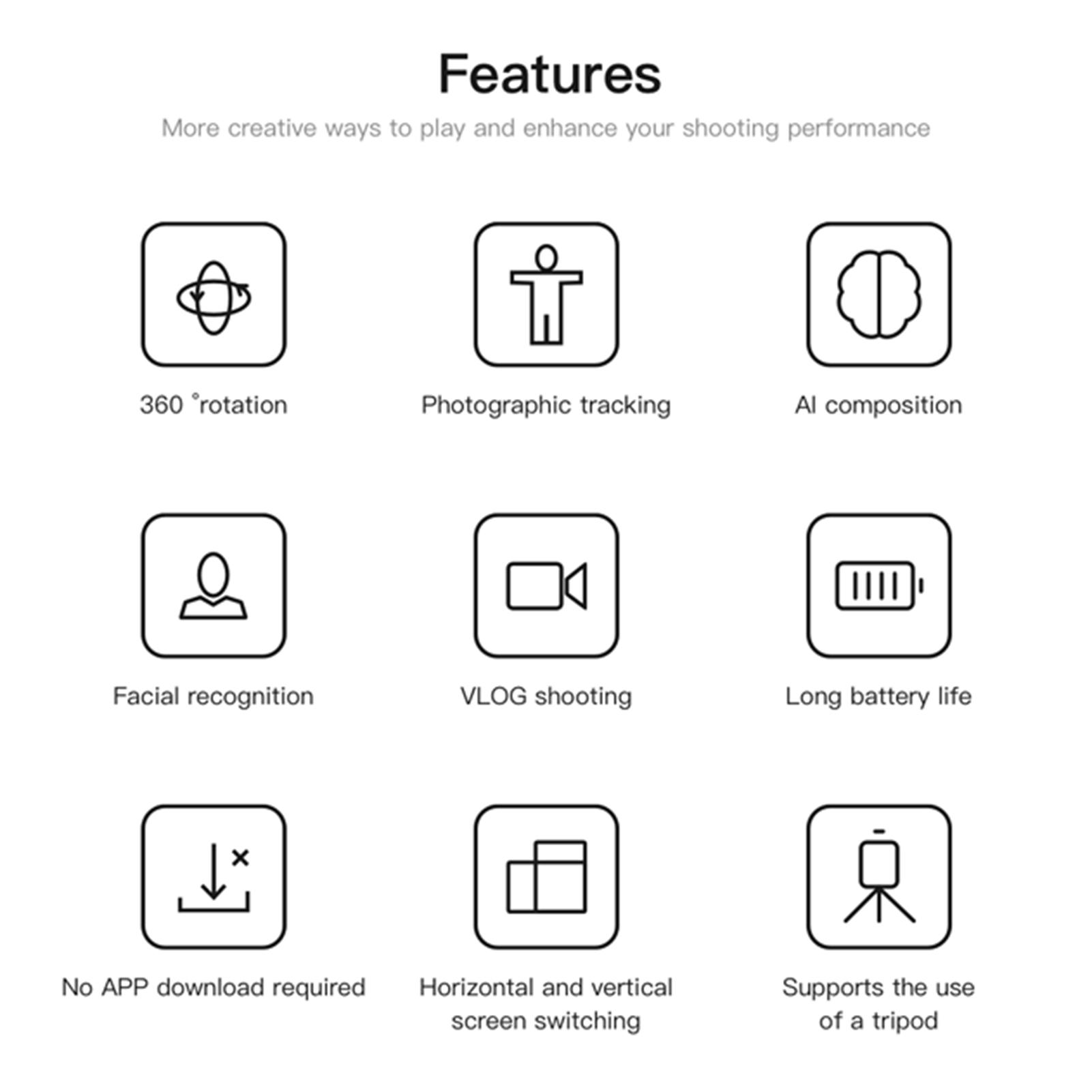 Giá Đỡ Điện Thoại Kiêm Gậy Chụp Ảnh Thông Minh Xoay 360 Độ Với Chức Năng Nhận Diện Khuôn Mặt