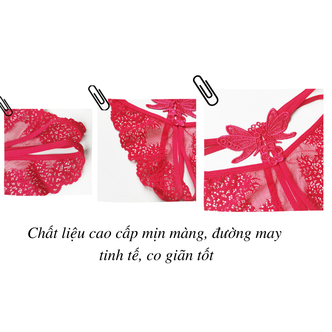Combo 2 quần lót lọt khe ren hở mông, quần chip nữ, quần lót nữ sexy không đáy, hở đáy gợi cảm quyến rũ LYEQ070