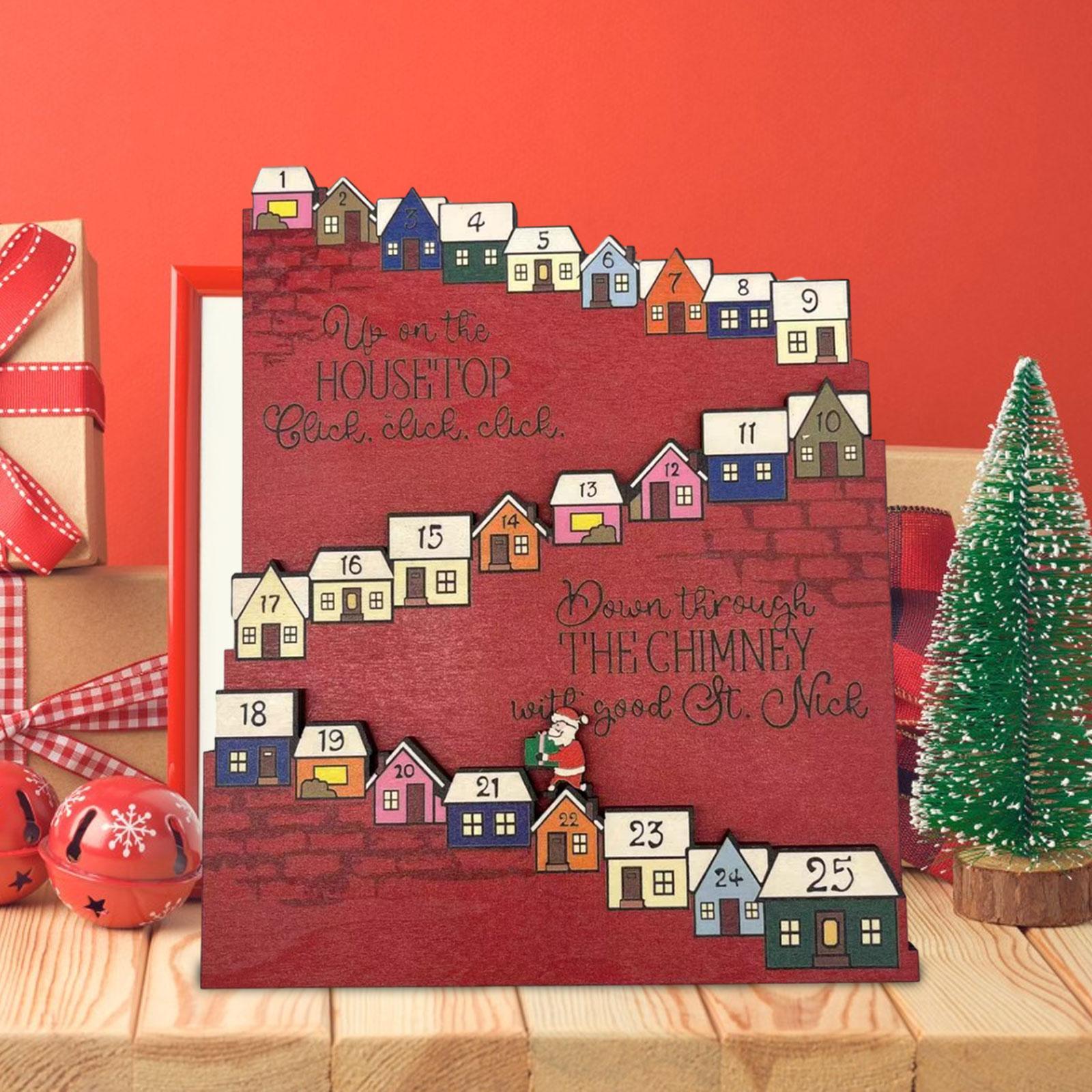 Advent Calendar Ornament Reusable Christmas Wooden Advent Calendar