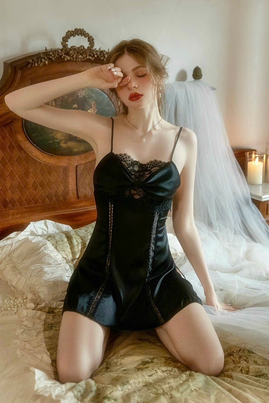 Váy Ngủ Nơ Hai Dây - B.Lingerie