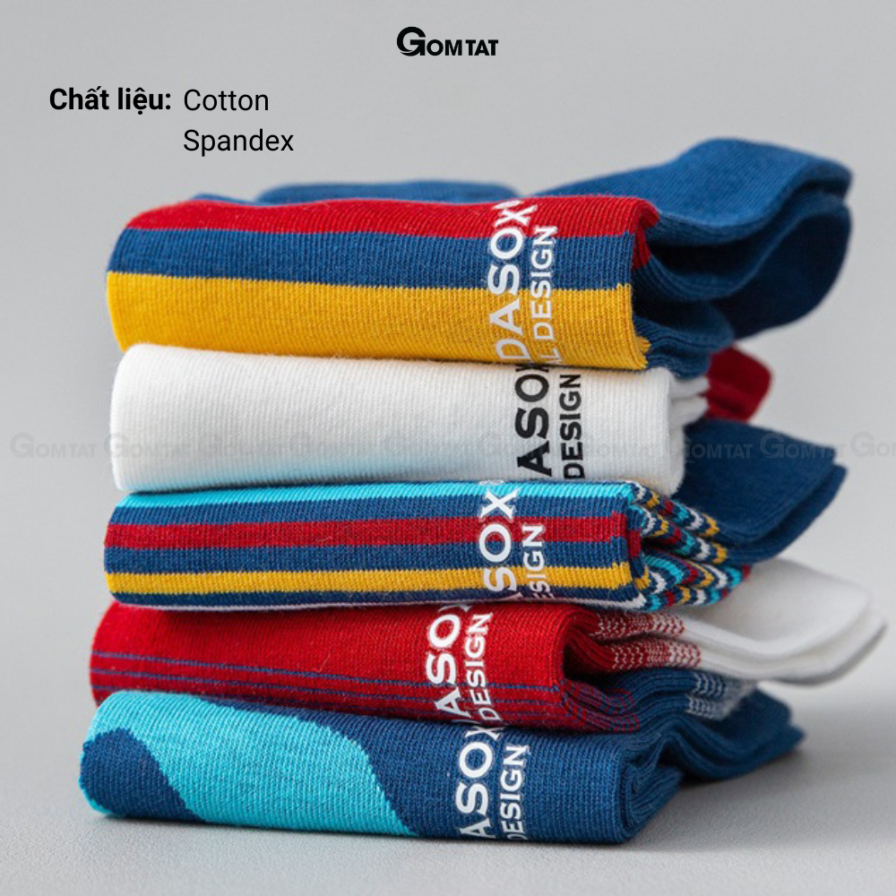 Set 5 đôi tất nam cổ ngắn cao cao cấp, vớ cổ ngắn nam chất liệu cotton mềm mại, thoáng mát - PO-HANA-3013-CB5