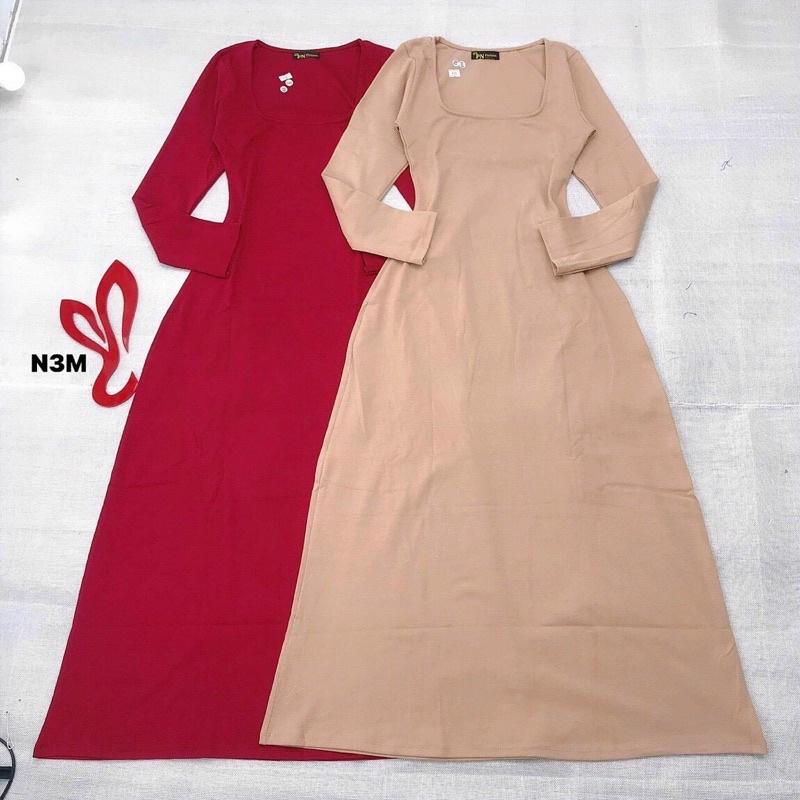 ĐẦM THUN MAXI TAY DÀI VỀ ĐỦ MÀU LUÔN NHA CẢ NHÀ .
