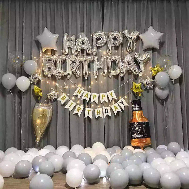 Bộ bong bóng trang trí sinh nhật người lớn trọn gói SNNL16