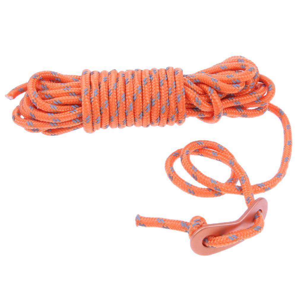 2Pcs 4mm Reflective Tent Guy Line Guide Rope Polypropylene Cord with Aluminum Adjuster Outdoor Camping Hiking