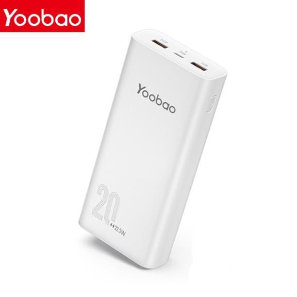 Sạc dự phòng 20000mAh Yoobao D20 - Sạc nhanh 2 chiều PD2.0 - công suất 20W - Hàng nhập khẩu