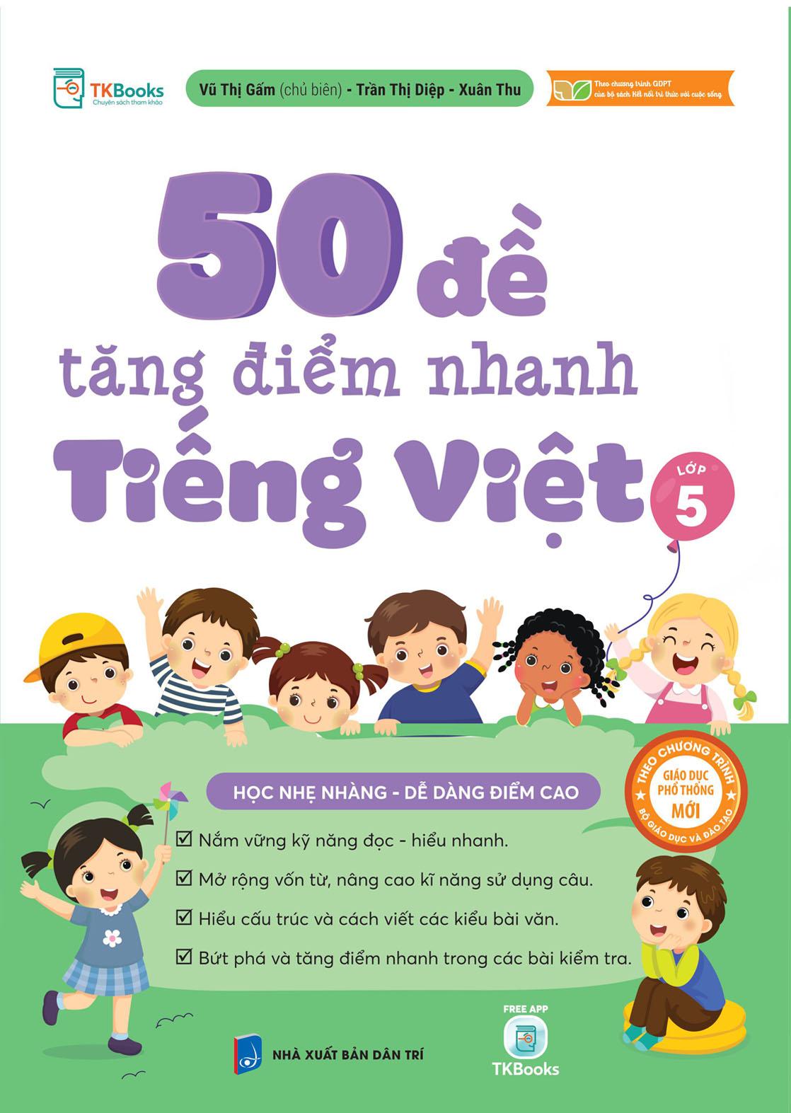 Sách - 50 Đề Tăng Điểm Nhanh Tiếng Việt Lớp 5