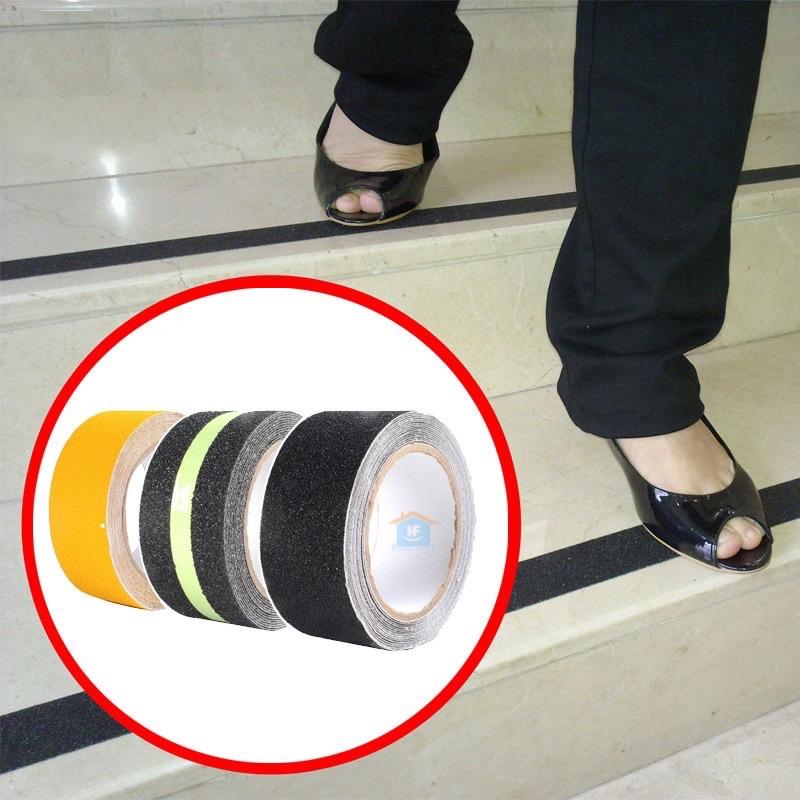 Băng dính nhám dạ quang chống trượt ngã - Băng keo dán cầu thang hống trơn trượt dán bậc cửa ra vào, bảo vệ gia đình