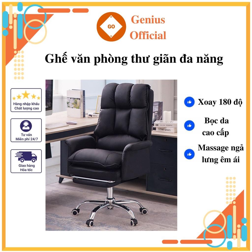 Ghế văn phòng thư giãn đa năng HD-740, chân thép xoay 180 độ, đệm dày dặn cực êm ái - RE0704