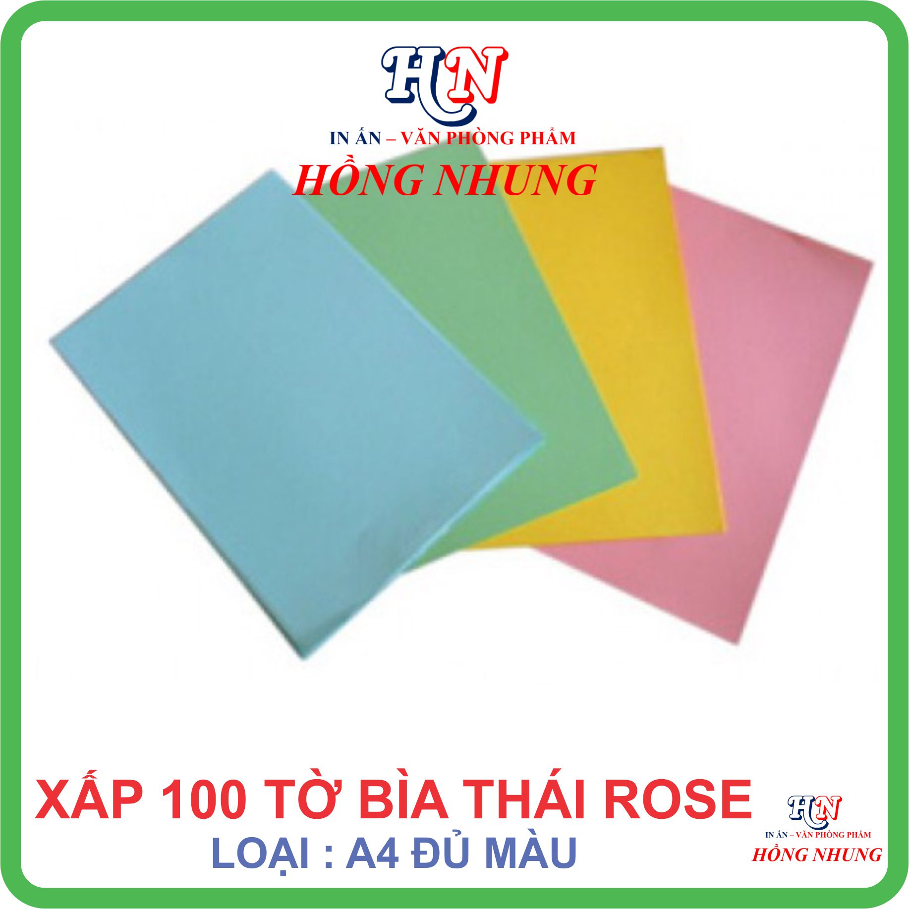 [SALE] Xấp 100 tờ Bìa Thái A4 Rose, Bìa Cứng A4, định lượng 180 gsm