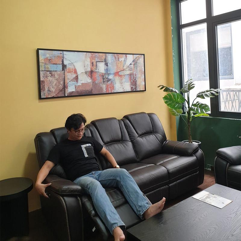 Ghế sofa 3 chỗ ngã lưng thư giãn bằng điện sang trọng SMLIFE Jonathan E3 | D212 x R96 x C99cm | nâng hạ lưng ghế