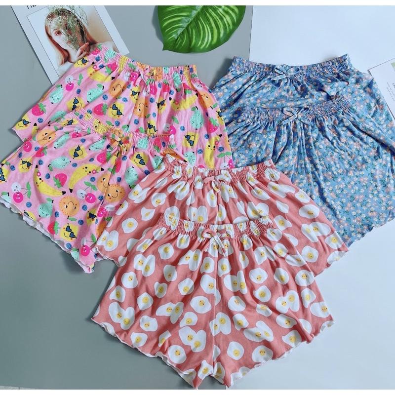 Quần đùi mặc nhà, quần váy ống rộng thun cotton chất mát siêu co giãn bigsize 80kg