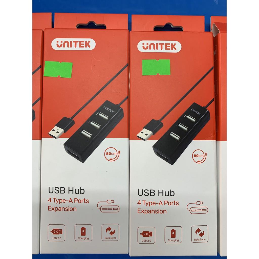 Hub USB 2.0 1 ra 4 cổng dây dài 80cm UNITEK Y-2140 - Hàng Chính Hãng 