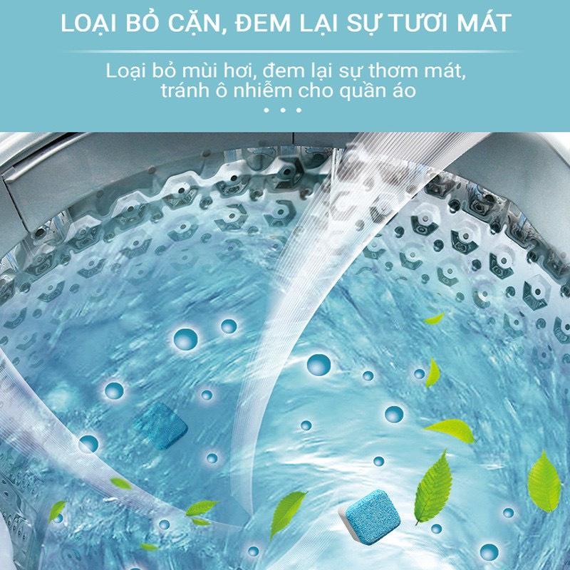 Hộp 12 Viên Tẩy Vệ Sinh Lồng Máy Giặt, Sủi sạch vi khuẩn, Tẩy Sạch Cặn Bẩn Lồng Giặt