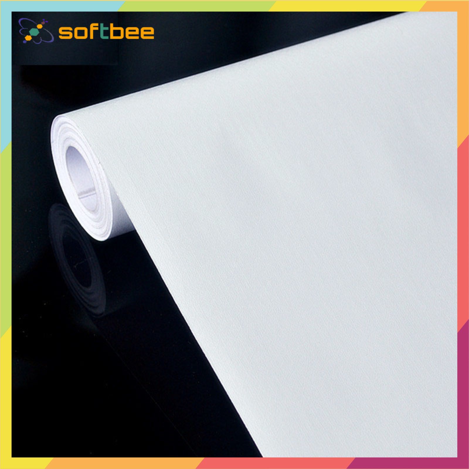 Giấy dán tường màu trắng, chất liệu decal chống nước, kích thước 0.45m x 10m / cuộn