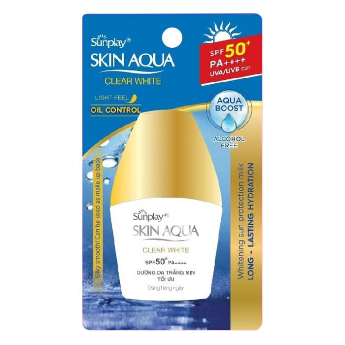 Tinh Chất Chống Nắng Hiệu Chỉnh Sắc Da Sunplay Skin Aqua Tone Up UV Essence SPF 50+ PA++++ (50g) + Tặng Sữa Chống Nắng Hằng Ngày Sunplay Skin Aqua