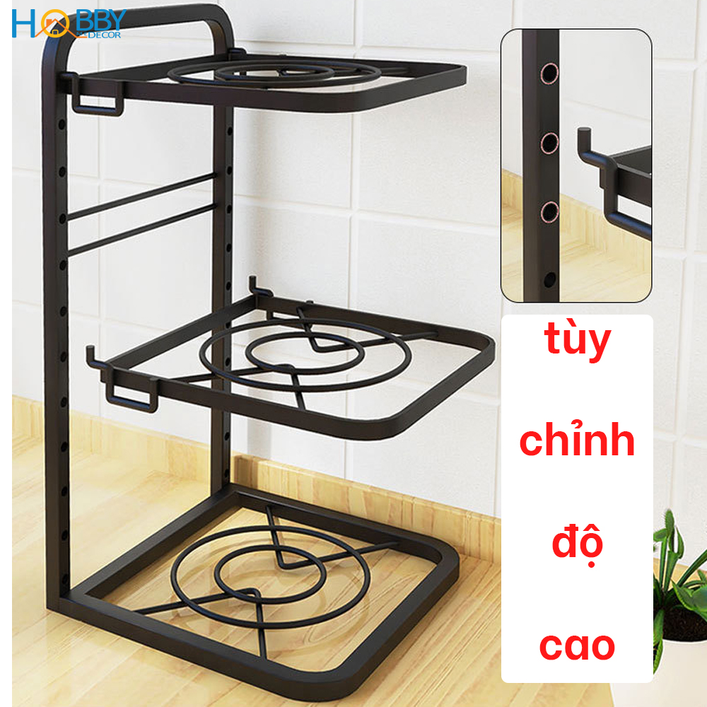 Kệ để vung nồi nhiều tầng tùy chọn HOBBY Home Decor KNV1 - đặt dưới bếp hoặc dán lên tường