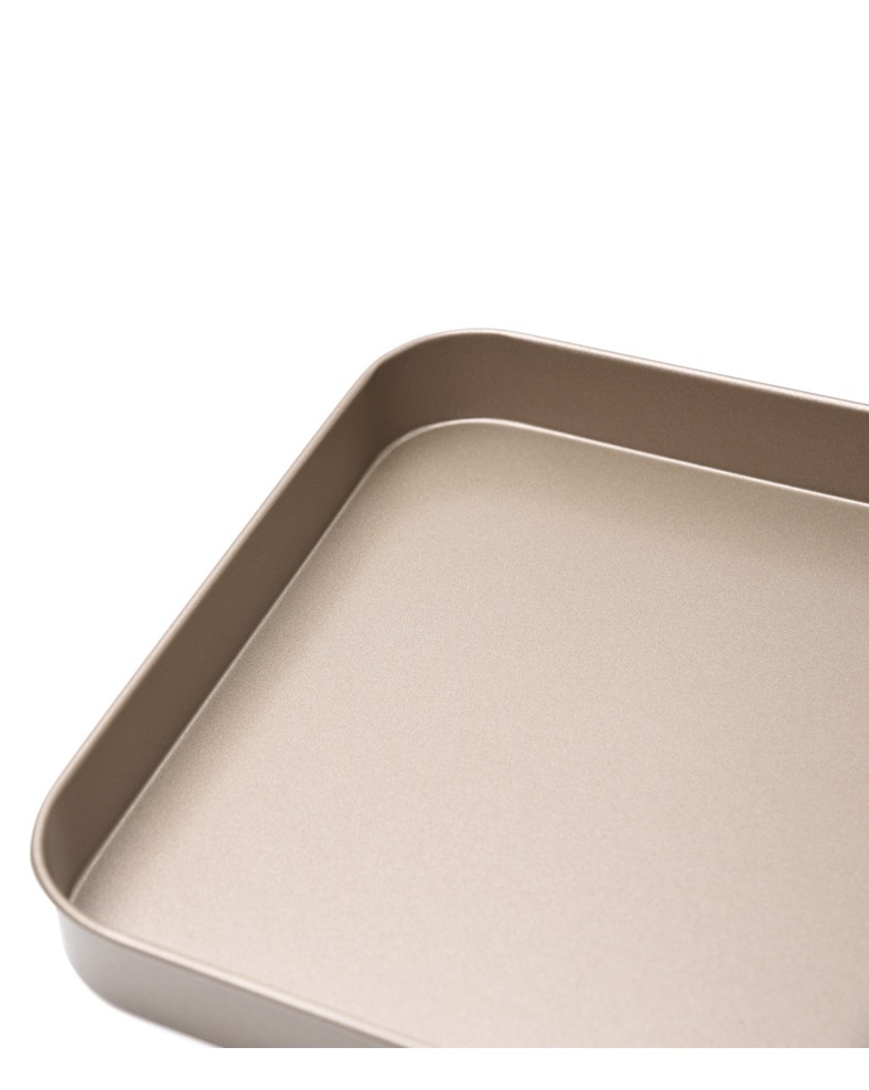 Khuôn nướng bánh cao cấp thép cacbon  chống dính size 10inch ( 24.5cm *18.8cm *2.4cm )- màu vàng gold